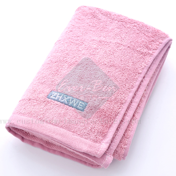 China Custom patterned navy blue towels Factory Bamboo Pink Towels Supplier